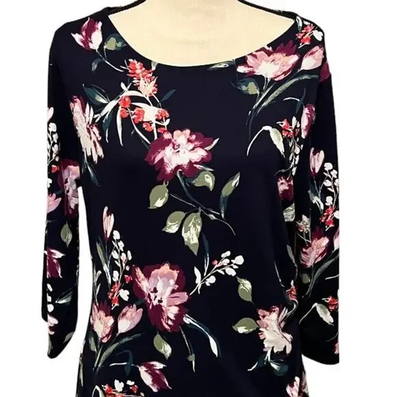 Verse Asymmetrical Navy Floral Dress Size XXL - Picture 2 of 7